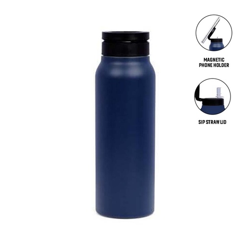[DWGL 3259] FERRO - Giftology Magnetic Phone Holder Water Bottle 760ml - Navy Blue