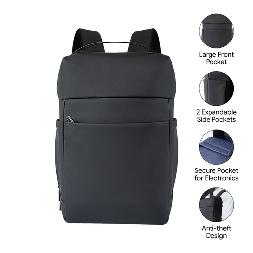 [BPSN 2223] HALIFAX - Santhome Deluxe 15.6" Laptop Backpack - Black