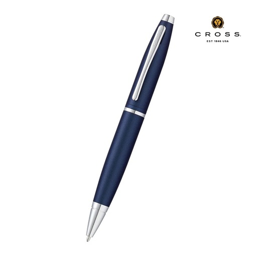 [WICR 5373] Cross Calais™ Matte Metallic Blue with Polished Chrome Appointments Ballpoint Pen (Blue Ink) 