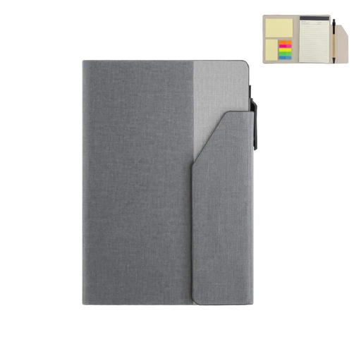 [NBGL 5415] CARLO - Giftology Notepad with Pen and Sticky Note - Grey