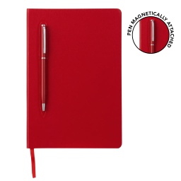 [GSGL 305] CAMPINA - Giftology A5 Hard Cover Notebook with Metal Pen - Red
