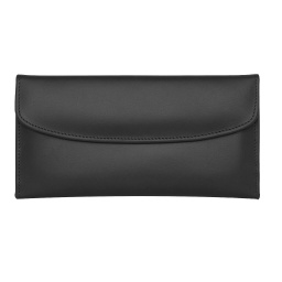 [1233 - Black] Genuine Leather Ladies Wallet with Zipper Pocket Black
