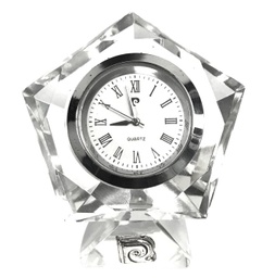 [TCPC 765] Casona - Pentagon Crystal Desk Clock by Pierre Cardin - Small